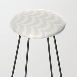 White and Antique Beige Wave Pattern Counter Stool