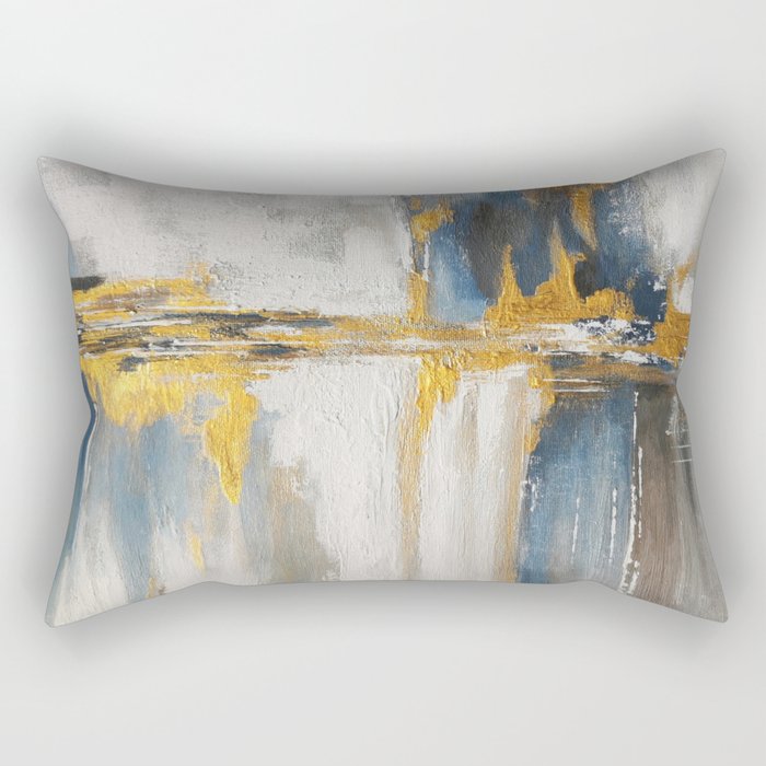 waterfall and gold lights  Rectangular Pillow