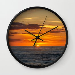 Sunset North Sea Denmark Bjerregard Beach 10 Wall Clock