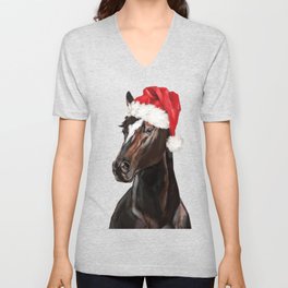 Christmas Horse V Neck T Shirt