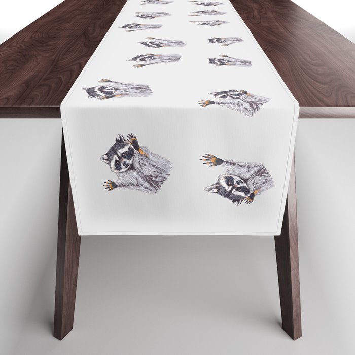 Playful Dancing Raccoons Edition 3 Table Runner
