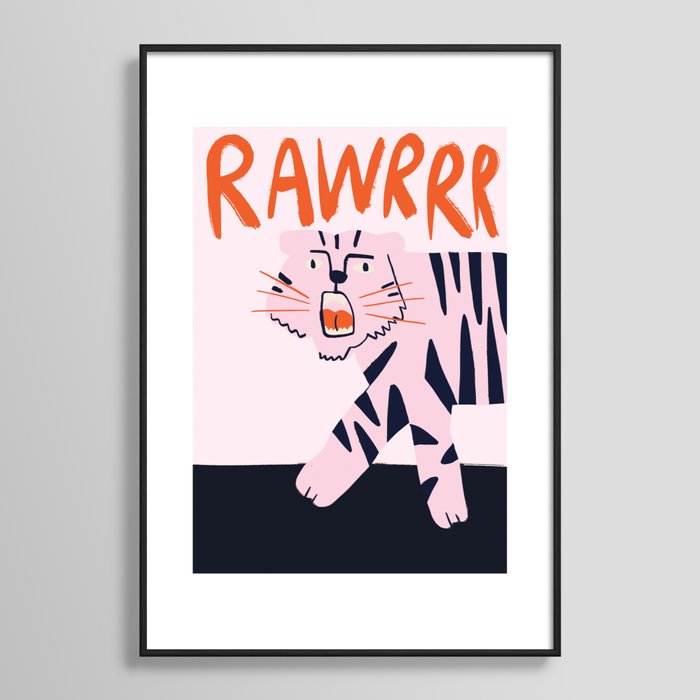 Tiger Rawrrr Art Print Framed Art Print