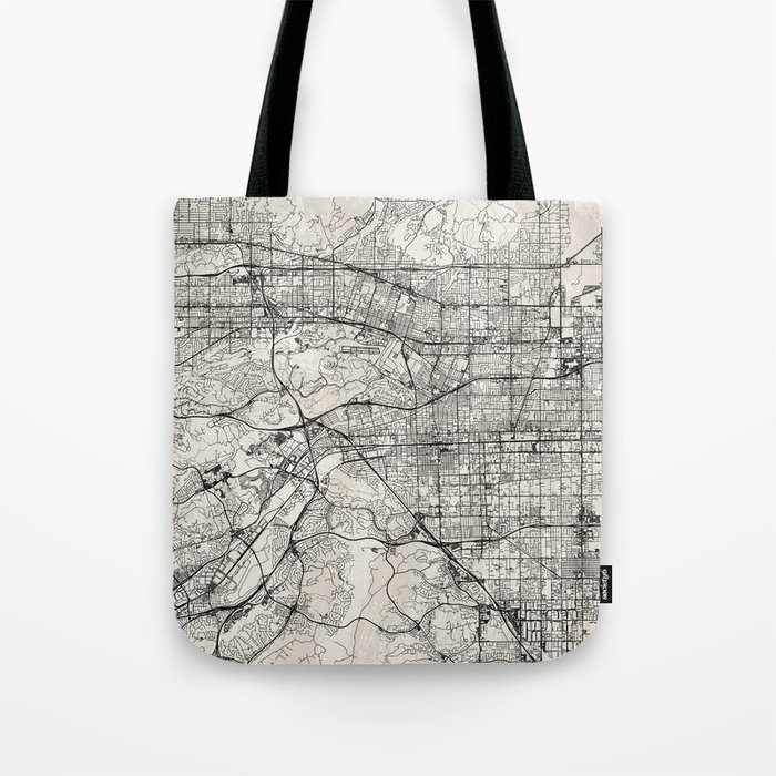 USA, Pomona City Map Tote Bag