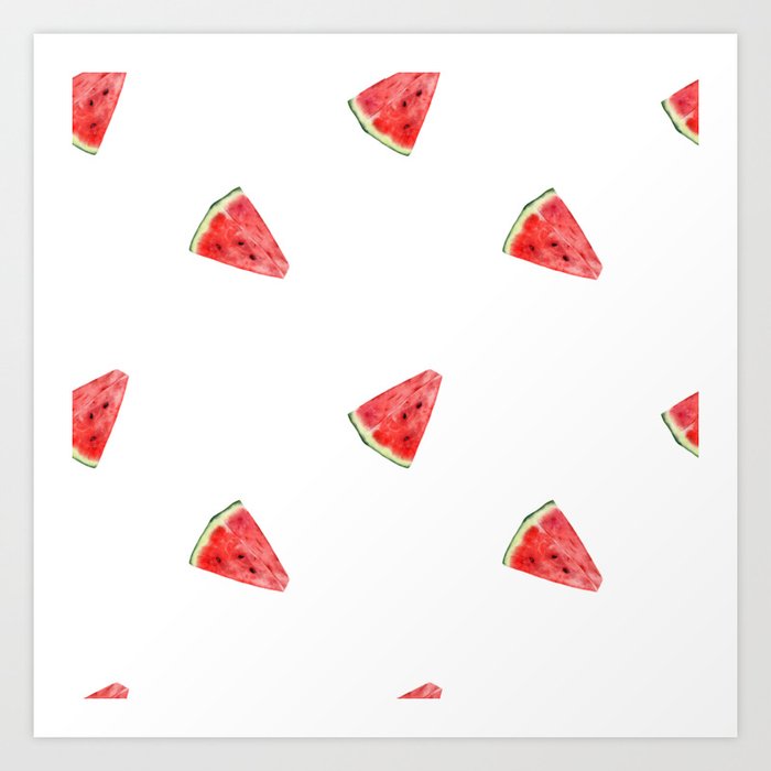 Trendy Summer Pattern with Melones Art Print
