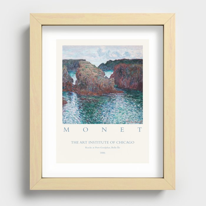 Claude Monet Rocks Port Goulphar 1886 Art Exhibition Recessed Framed Print