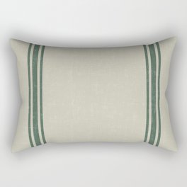 Vintage Country French Grainsack Green Stripes Linen Color Background Rectangular Pillow