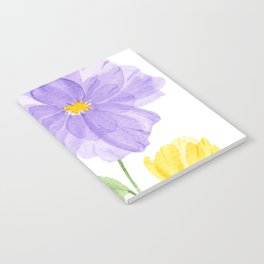 Overlapping Purple and Yellow Flowers Notebook