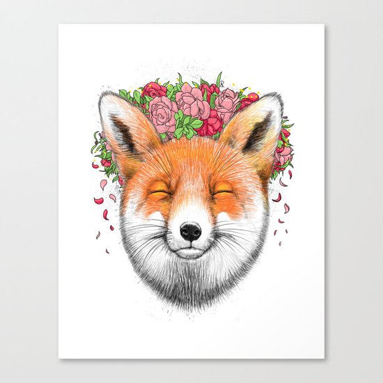 happy fox Canvas Print