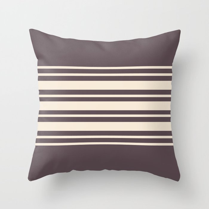 Preppy Retro Stripes - Purple Throw Pillow