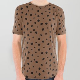 Hand-Drawn Dots – Caramel All Over Graphic Tee