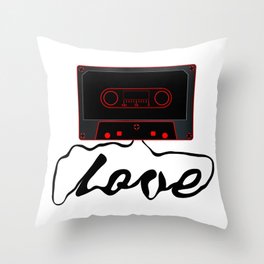 Unwound Love Audio Cassette Throw Pillow