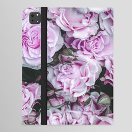 Botanical Rustic Country Chic Pink Green Roses Floral iPad Folio Case