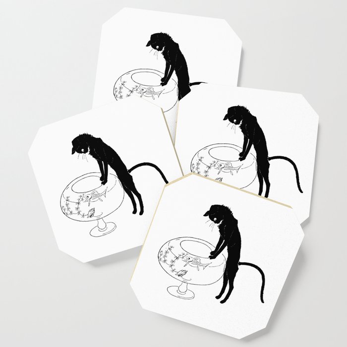 Theophile Steinlen Cats Pictures Without Words Cat And Fishbowl 1 Coaster By Alexandra Arts Society6 I wanna makes something different, so i drew my mascot in a fishbowl with a bunch of fishes and stuff /lol i've. society6