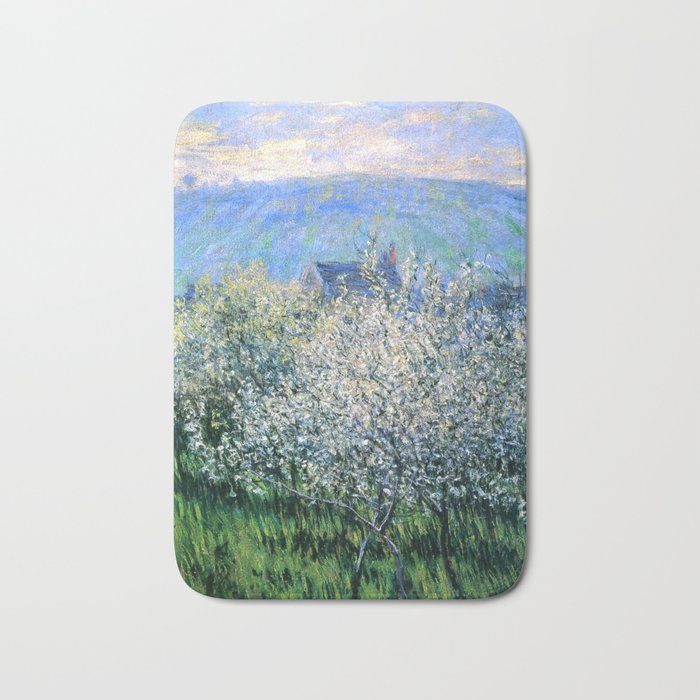 Claude Monet : Plums Blossom 1879 Bath Mat