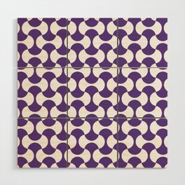 Violet and white mid century mcm geometric modernism Wood Wall Art