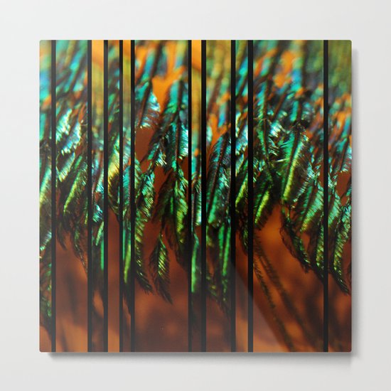 Peacock Mosaic Metal Print