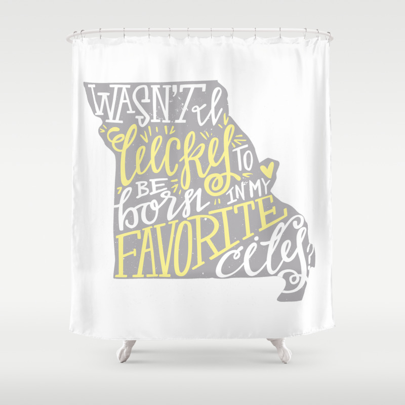 Meet Me In St Louis Yellow Gray Shower Curtain By Jilliankaye