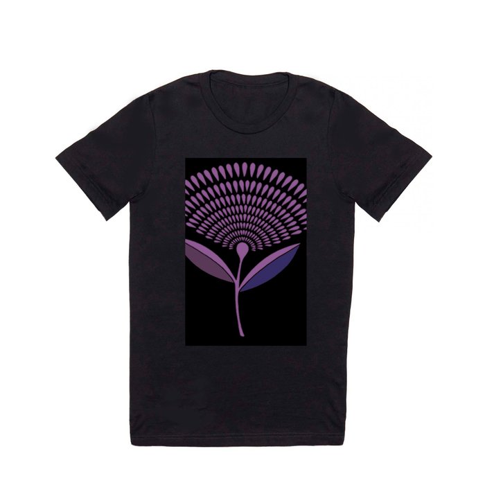 Mid Century Modern Dandelion Seed Head In Lilac T Shirt