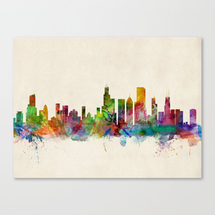 Chicago City Skyline Canvas Print