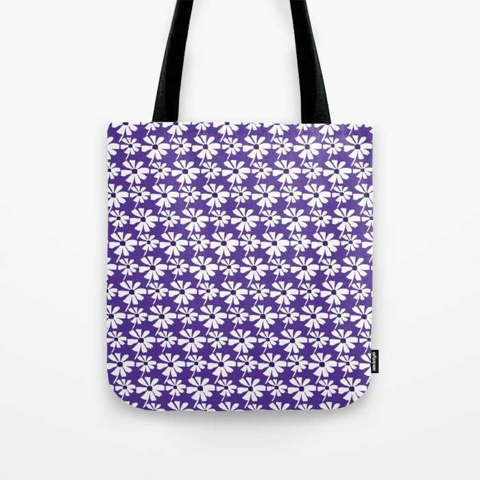 Summer Daisies on Purple Tote Bag