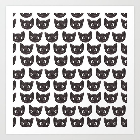 Black Cats // Lots of Black Cats Art Print