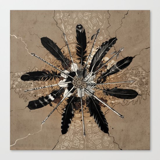 native vintage mandala Canvas Print