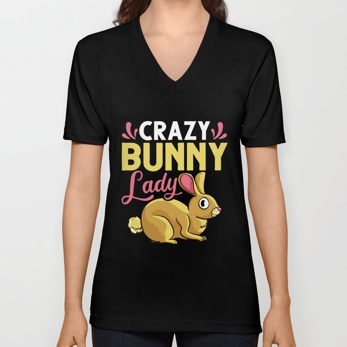 Rabbit Bunny Lionhead Angora Rex Harlequin Cage V Neck T Shirt