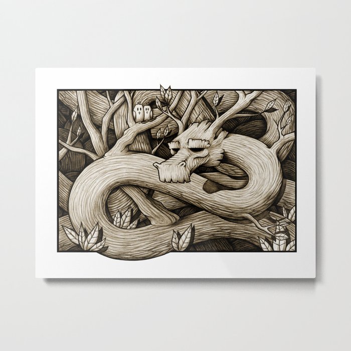 Tree Dragon Metal Print