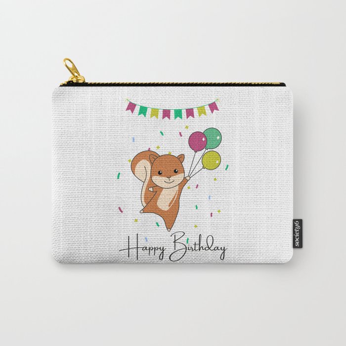 Squirrel Wishes Happy Birthday To You Carry-All Pouch