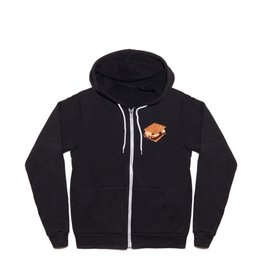 S'mores Pattern - Brown Zip Hoodie