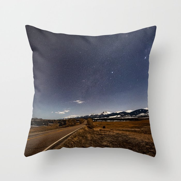 Sangre De Cristo Mountains At Night Colorado Rocky Mountain Landscape Throw Pillow