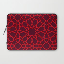 Red Color Arab Square Pattern Laptop Sleeve