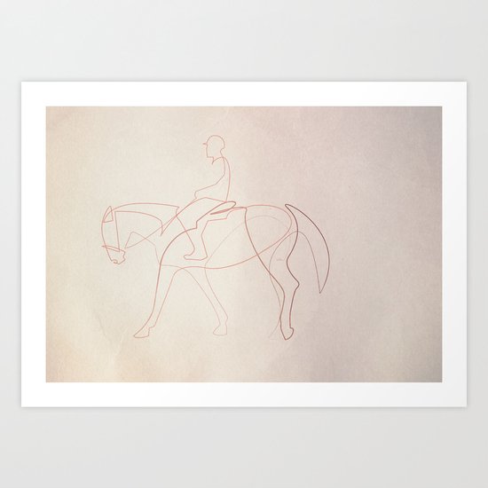 Rider line Art Print