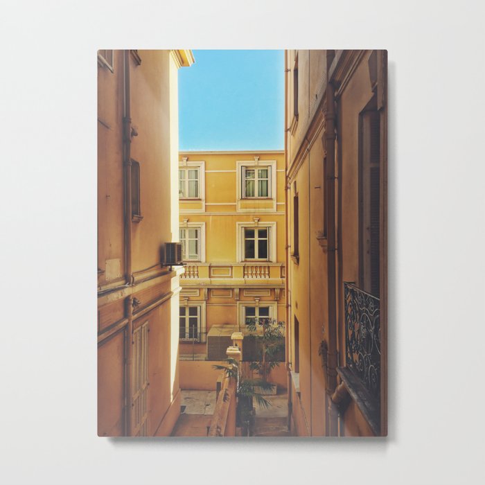 Back alley on the streets of Monaco Metal Print