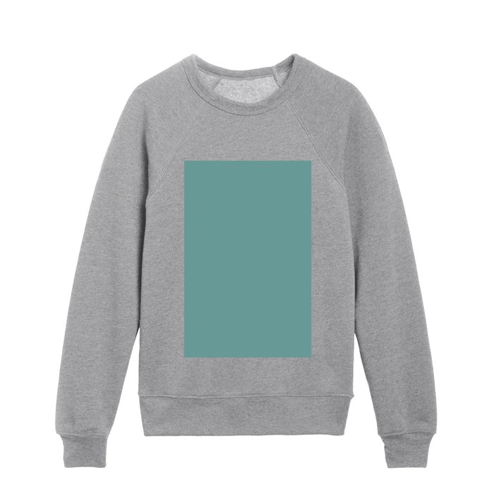 Medium Turquoise Solid Color Pantone Canton 16-5112 TCX Shades of Blue-green Hues Kids Crewneck