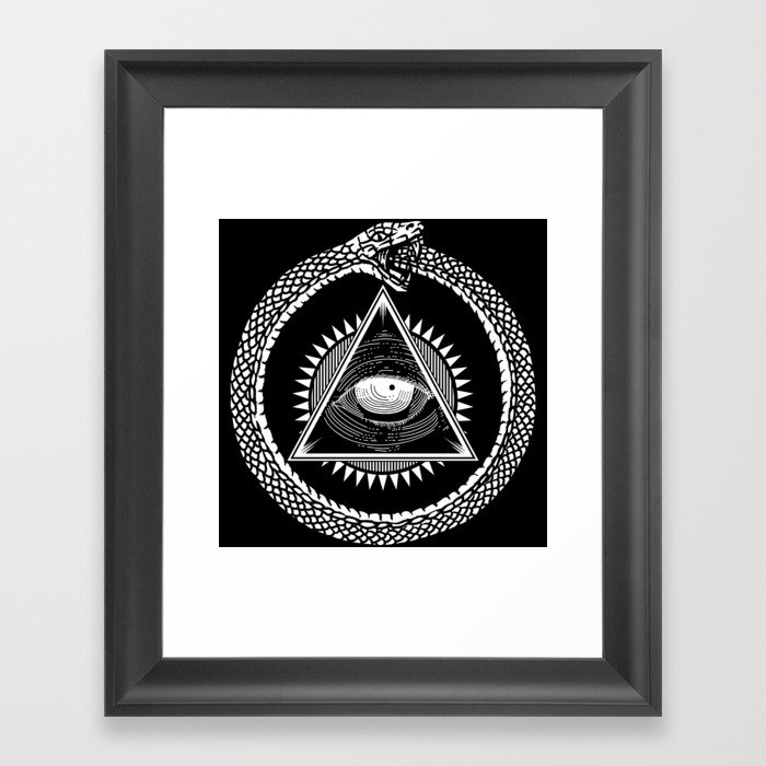 Ouroboros Occult Masonic Eye Providence Illuminati Framed Art Print