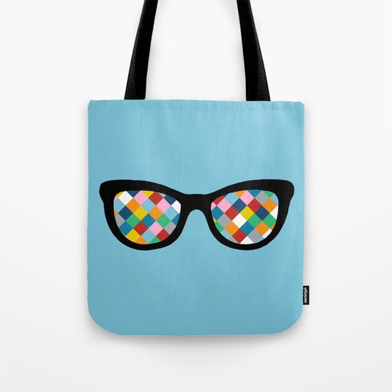 Diamond Eyes on Blue Tote Bag