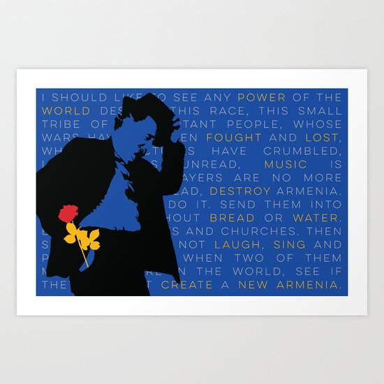 WILLIAM SAROYAN - Armenian Genocide Art Print by deificusart | Society6