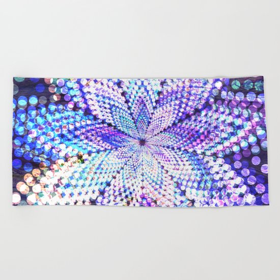 Flower Energy Bokeh Lights Beach Towel
