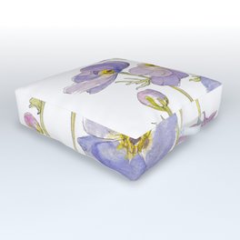 Lilac Anemone Flowers Outdoor Floor Cushion