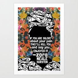 ZNH - If You Are Silent - Black Lives Matter - Series - Black Voices - Floral  Art Print