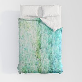 bright blue green ombre fluff gradient Comforter
