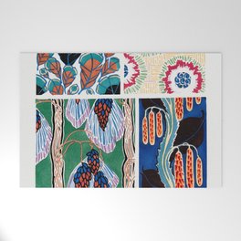 Seguy. Floral colorful background, vintage art deco & art nouveau background, plate no. 14 (Reproduction)  Welcome Mat