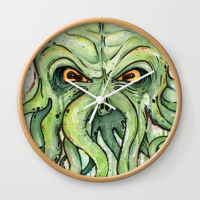 Cthulhu HP Lovecraft Green Monster Tentacles Wall Clock