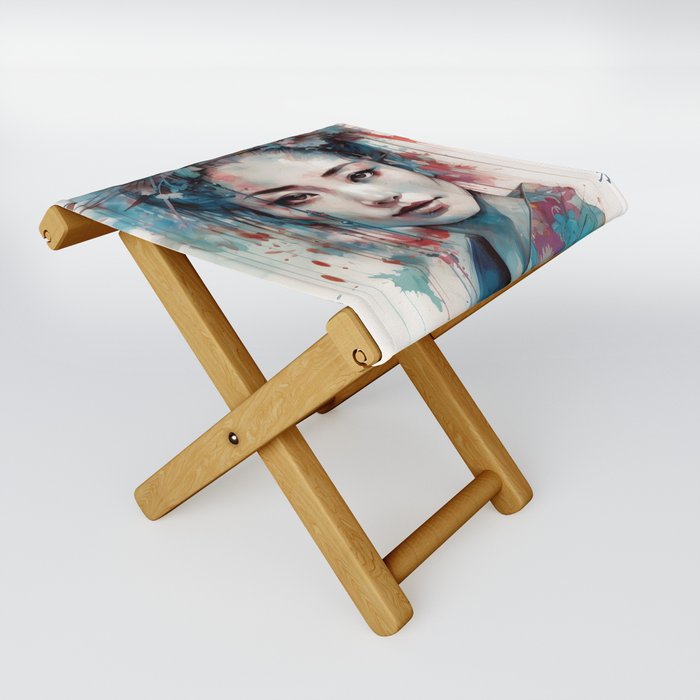 Geisha Splash painting Folding Stool