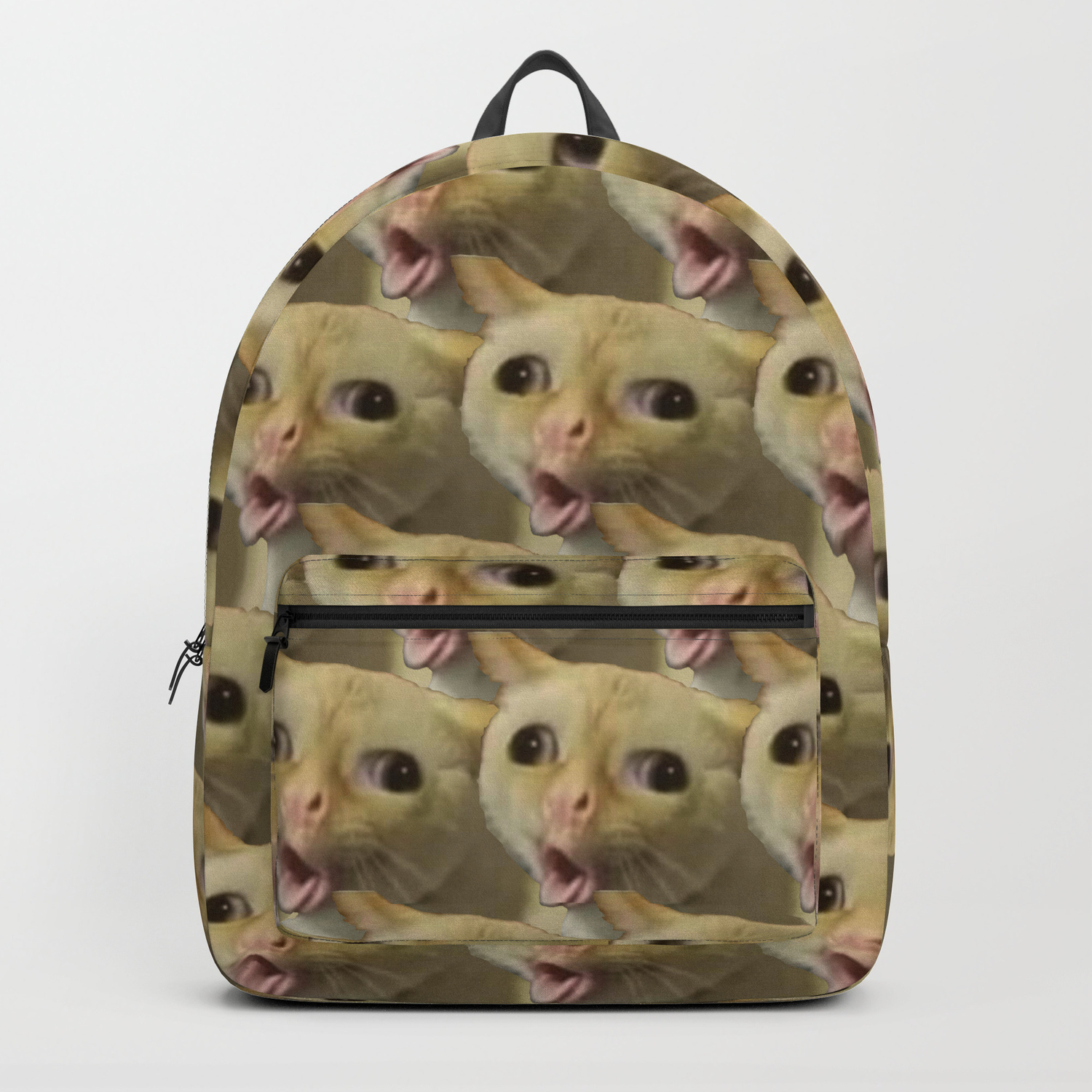 Coughing Cat Meme Pattern Backpack By Racheltintedred Society6