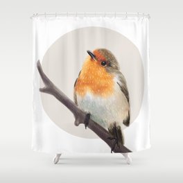 European Robin Shower Curtain