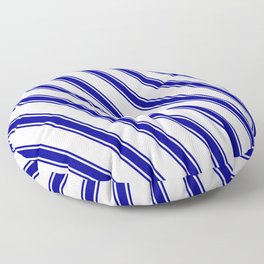 [ Thumbnail: Lavender & Dark Blue Colored Striped Pattern Floor Pillow ]