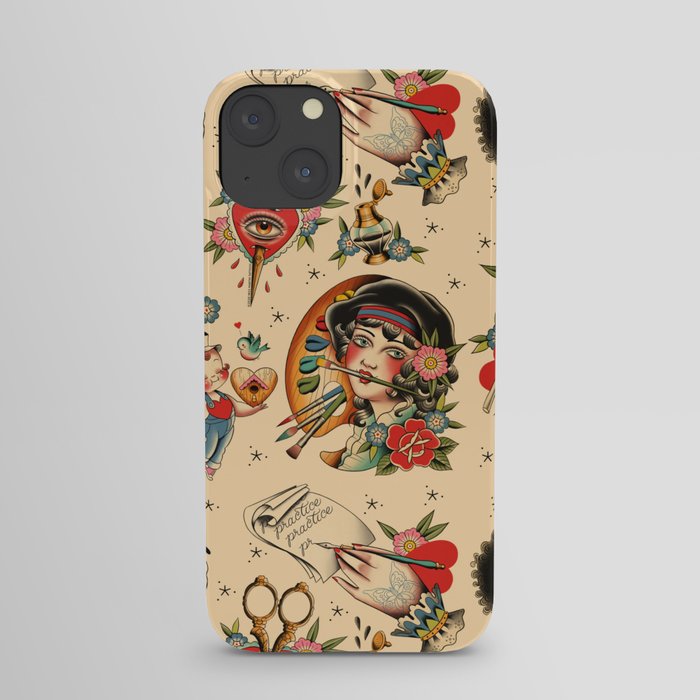 Makers Gonna Make Pattern Tea Stain iPhone Case