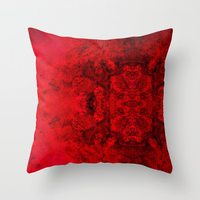 Retro red and black Throw Pillow